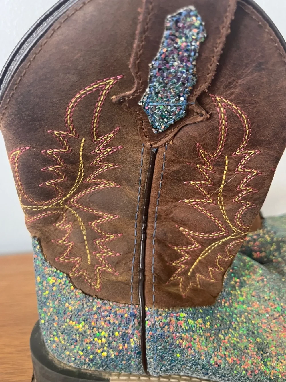 SHYANNE GIRLS' GLITTERAMA WESTERN BOOTS - BROAD SQUARE TOE
